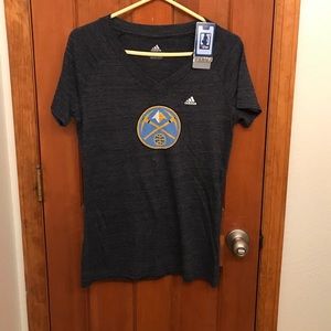 Gray blue Denver Nuggets V-neck shirt